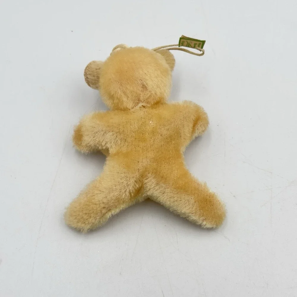 Vtg Flocked Fuzzy‎ Teddy Bear Christmas Ornament Japan 1950's Lee Wards Kissing